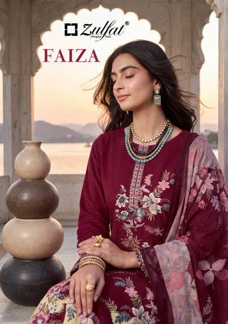 Faiza By Zulfat Jam Cotton Printed Embroidery Dress Material 